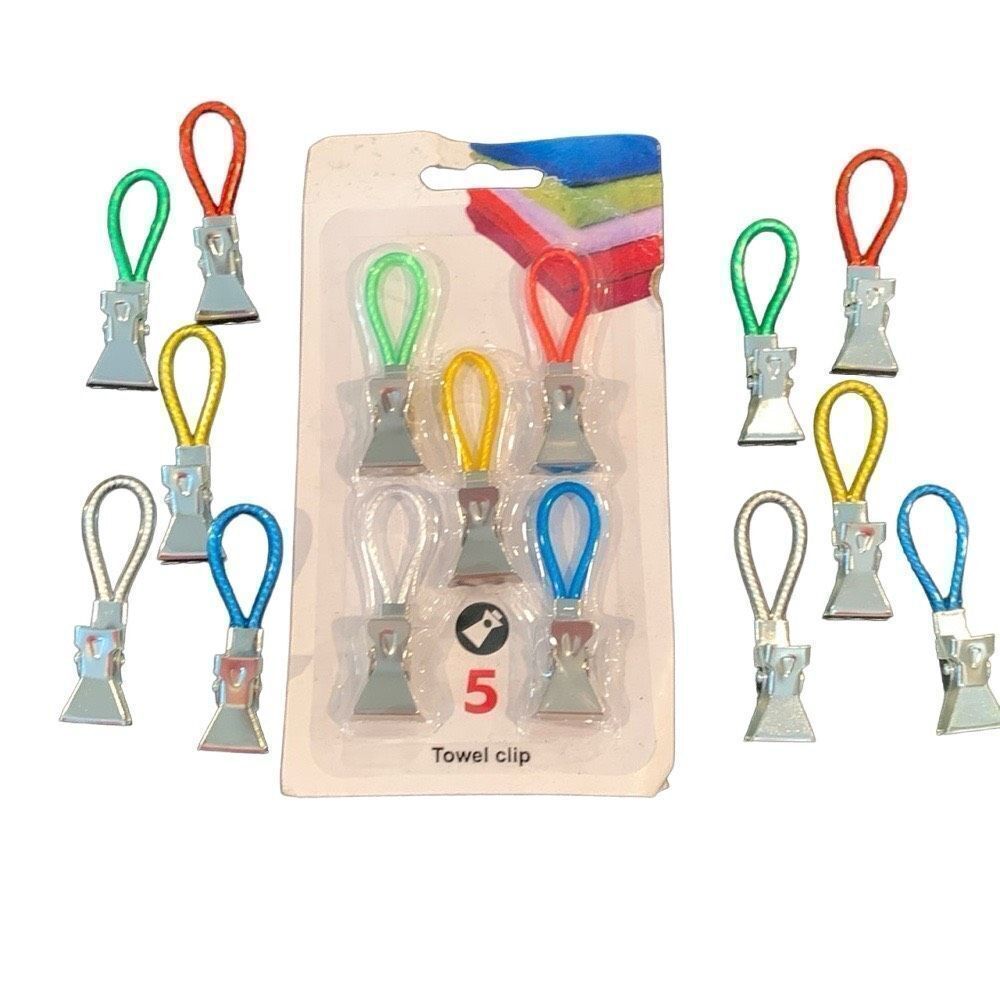 15 Towel Hanging Clips for Tea Towels  Kitchen Bathroom Beach Home Set Lot NEW